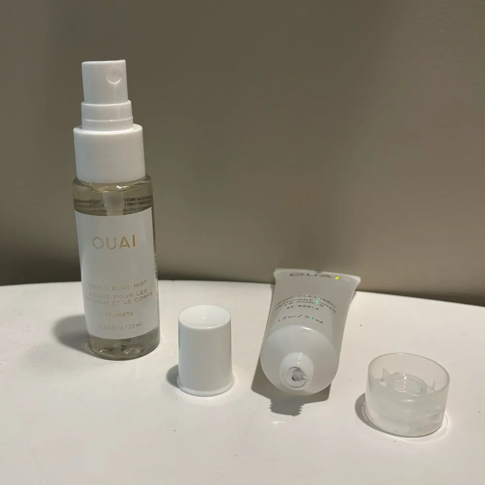 OUAI St. Barts Mini Travel Size Hair & Body Mist + Body Cleanser (2 piece set)